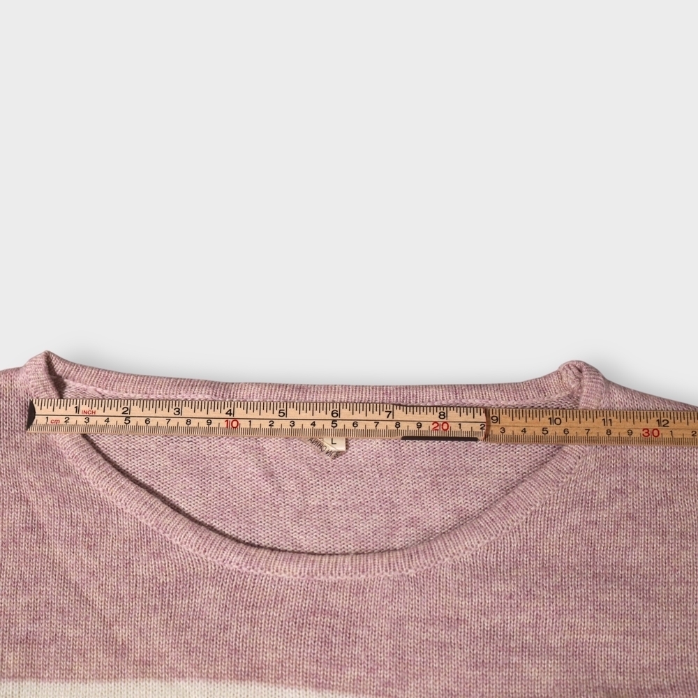 Ling Cotton Sweater Women Large Block Color Angora Rabbit Hair Blend - Picture 8 of 11